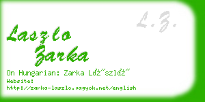 laszlo zarka business card